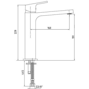 Смеситель для раковины E.C.A. Tiera 102188003C1EX черный матовый