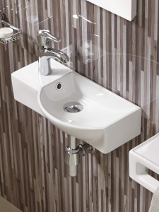 Раковина подвесная глянцевая белая 505х235х125 WeltWasser AISBACH 7950 GL-WT L (10000008692)