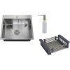 Мойка кухонная РМС MR-5050 c корзиной и дозатором, нержавеющая сталь