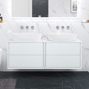 Тумба с раковиной Cezares Bellagio 140 со столешницей bianco opaco