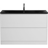 Тумба с раковиной BelBagno Albano 120 напольная, bianco lucido, черная матовая раковина