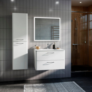 Купить Тумба с раковиной IDDIS Brick 80 подвесная белая в Москве с доставкой Тумба с раковиной IDDIS Brick 80 подвесная белая