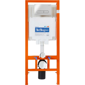 Комплект Унитаз подвесной BelBagno Tre BB8001CHR/SC безободковый, с микролифтом, инсталляция BB002-80 с кнопкой BB005-PR-CHROME