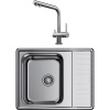 Комплект Мойка кухонная Omoikiri Sagami 63 + Смеситель Nagano BN нержавеющая сталь
