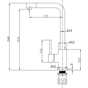 Смеситель для кухни Domaci Ливорно WFD05002K
