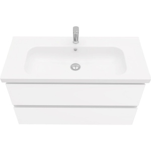 Тумба с раковиной Laparet Electra 100 подвесная, белый глянец