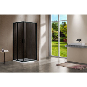 Душевой уголок Vincea Garda VSS-1G8090CGB 90x80 см, профиль чёрный, стекло тонированное