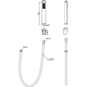 Душевой гарнитур BelBagno LUC-DFS-NERO матовый черный