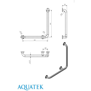 Купить Поручень настенный Aquatek POR-0000008 г-образный левый, 60 см в Москве с доставкой Поручень настенный Aquatek POR-0000008 г-образный левый, 60 см