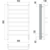 Полотенцесушитель электрический Terminus Евромикс П8 500x850