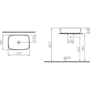 Раковина VitrA Shift 7075B083-0016 55 см, черная