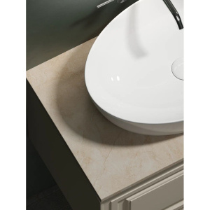 Тумба с раковиной Sancos Very 80 см, beige soft, столешница бежевая, раковина CN5018