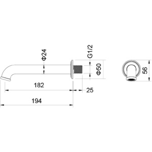 Излив для ванны Aquatek Классик AQ1541PG полированное золото