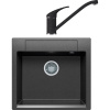 Комплект Мойка кухонная Polygran Argo 560 черная + Смеситель Эко 0200э черный