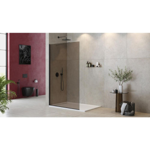 Душевая перегородка Cezares Liberta L-1-TB-120-BR-NERO профиль черный, стекло бронза