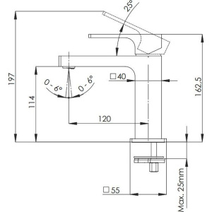 Смеситель для раковины Remer Absolute AU12NO черный матовый