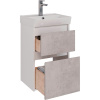 Тумба с раковиной Lemark Combi 45, бетон, белая глянцевая