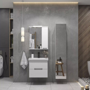 Шкаф-пенал с зеркалом SanStar Адель универсальный, белый