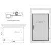 Душевой уголок Kubele DE019 R2U-CLN-BLMT 120х100 см, профиль матовый черный