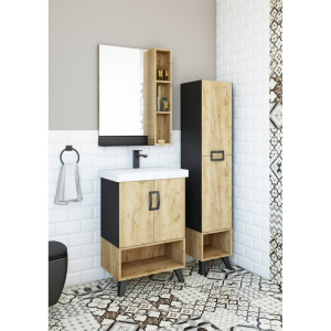 Шкаф-пенал Sanflor Выборг дуб крафт золотой