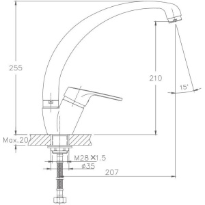 Смеситель для кухни Haiba HB16 HB4116-2