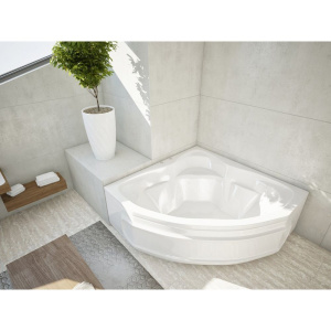 Акриловая ванна Акватек Сириус SIR164-0000002 165x165 см, угловая, вклеенный каркас, с экраном, со сливом-переливом, четверть круга