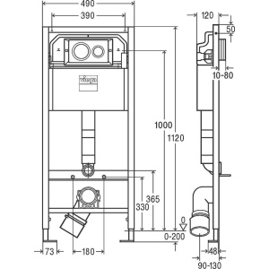 Система инсталляции для унитазов Viega Prevista 8524.13 с кнопкой смыва