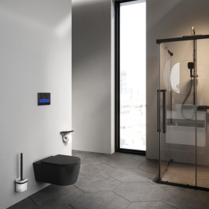 Купить Унитаз подвесной AM.PM Func C8F1701MBSC безободковый, с микролифтом, матовый черный в Москве с доставкой Унитаз подвесной AM.PM Func C8F1701MBSC безободковый, с микролифтом, матовый черный