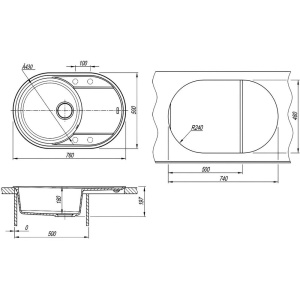 Мойка кухонная Lemark Lacha 760 9910059 серый шелк