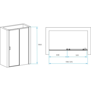 Купить Душевая дверь в нишу RGW Passage PA-017B 120 см, профиль черный в Москве с доставкой Душевая дверь в нишу RGW Passage PA-017B 120 см, профиль черный