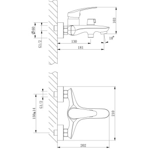 Смеситель для ванны с душем Lemark Linara LM0414C