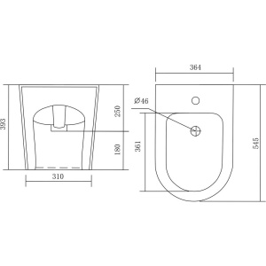 Купить Биде напольное Акватек Бетта AQ1276-00 в Москве с доставкой Биде напольное Акватек Бетта AQ1276-00