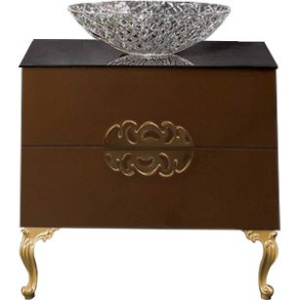 Тумба с раковиной Armadi Art NeoArt 80, шоколад с ручками Ajur золото, с ножками