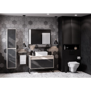 Полка AQUATON Лофт Урбан 1A255403LQX50 с полотенцедержателем, дуб орегон