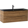 Мебель для ванной BelBagno Acqua 120 подвесная, rovere rustico, черная матовая раковина