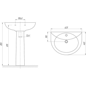Мебельная раковина DIWO Ростов 0111