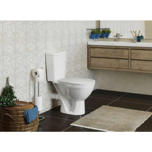 Купить Унитаз-компакт Rosa Соло Люкс белый, с микролифтом в Москве с доставкой Унитаз-компакт Rosa Соло Люкс белый, с микролифтом