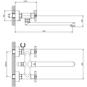 Смеситель для ванны с душем Rush Melville MV1135-51