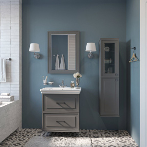 Купить Шкаф-пенал Sanflor Модена L, серый в Москве с доставкой Шкаф-пенал Sanflor Модена L, серый