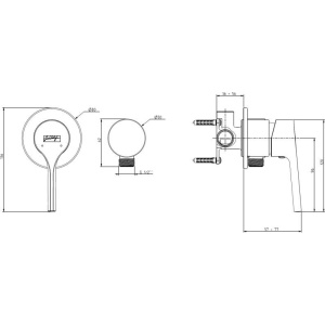 Купить Смеситель для душа Jacob Delafon Elate E25754-CP С ВНУТРЕННЕЙ ЧАСТЬЮ в Москве с доставкой Смеситель для душа Jacob Delafon Elate E25754-CP С ВНУТРЕННЕЙ ЧАСТЬЮ