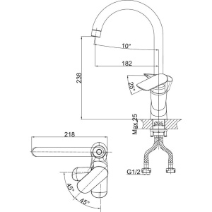 Смеситель для кухни D&K Baciano DA1032401