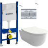 Комплект Унитаз подвесной BOCCHI V-Tondo 1416-001-0129 белый глянцевый + Крышка A0336-001 с микролифтом, глянцевая белая + Инсталляция Geberit Duofix Delta 458.149.21.1 с кнопкой смыва, хром