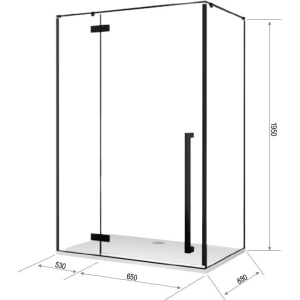 Душевой уголок Ceruttispa C1А 120x90, профиль черный