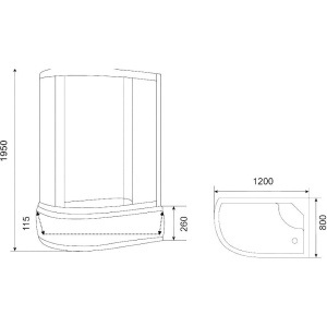 Душевой уголок Parly ZFM1201 R 120x80, с поддоном, правый, профиль хром