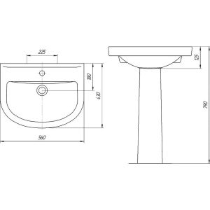 Раковина Rosa Стандарт Вн УмБ14