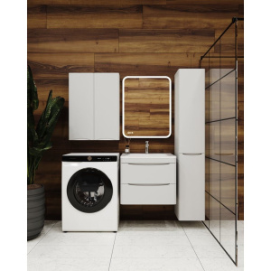 Тумба с раковиной Style Line Бергамо Мини 60 Люкс Plus подвесная, антискрейтч белая