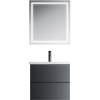 Мебель для ванной AM.PM Gem 60 черная матовая, подвесная, с 2 ящиками, с белой раковиной