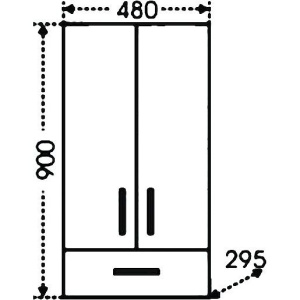 Купить Шкаф СанТа Стандарт ПШ 48х90 2 двери, 1 ящик в Москве с доставкой Шкаф СанТа Стандарт ПШ 48х90 2 двери, 1 ящик
