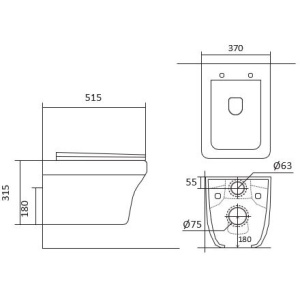 Унитаз подвесной с сиденьем микролифт Aquatek Амадео AQ1163-00 безободковый