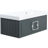 Тумба с раковиной La Fenice Cubo 90 R серая, ручка белая